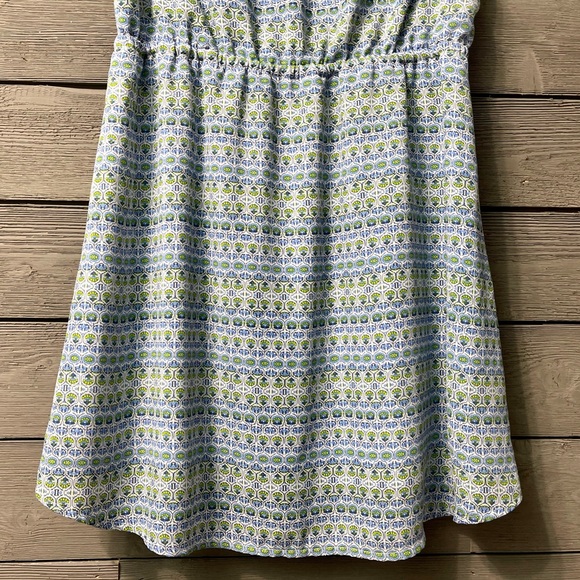 The GAP Sleeveless Blue Green White Patterned Tie Waist Shirt Dress Sz Medium - Picture 7 of 11